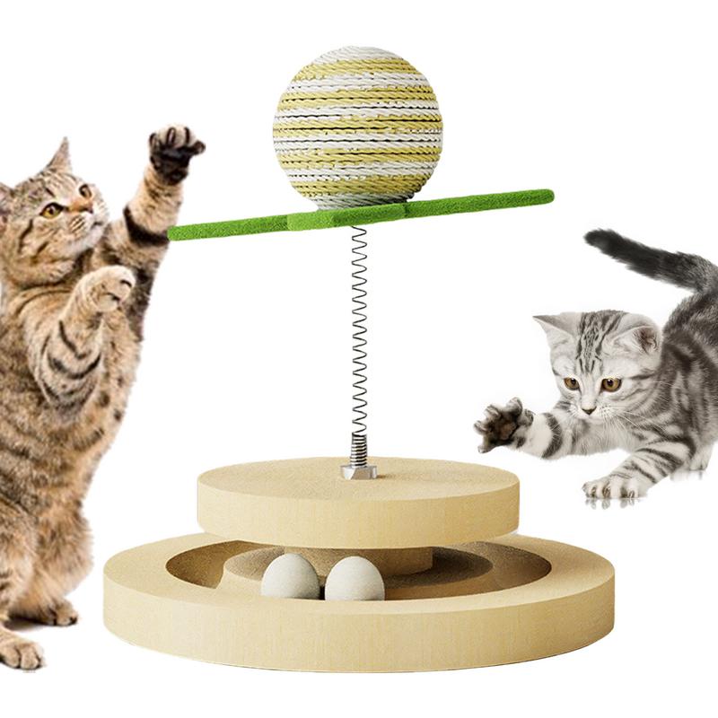Cat Toy Springs Natural Sisal Scratching Pad Kitten Interactive Toy