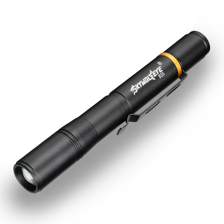 Mini-portable LED Pen-shaped Strong Light Flashlight White Yellow