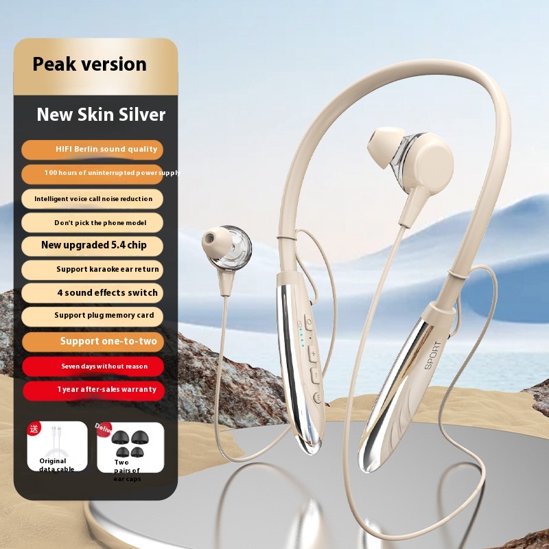Neck Wireless Bluetooth-compatible Earphones 9D Stereo Surround