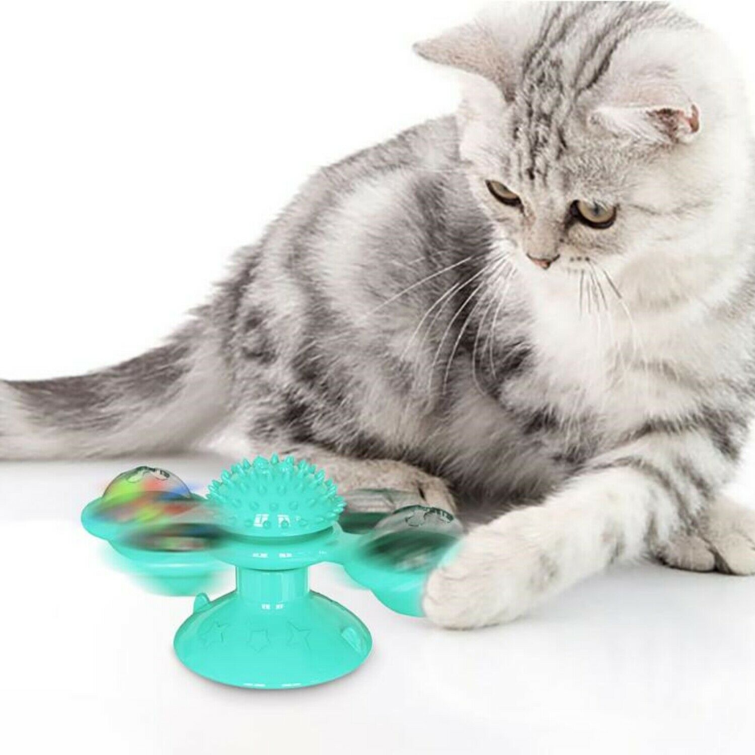 New Windmill Cat Toys Cute Rotating Interactive Cat Toy - Indoor