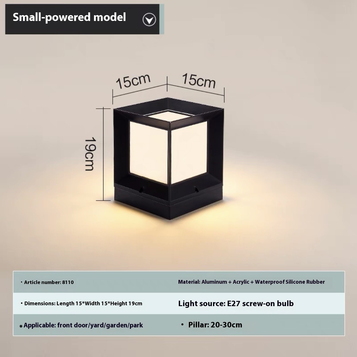 Pillar Lamp Outdoor Wall Waterproof Garden Lamp